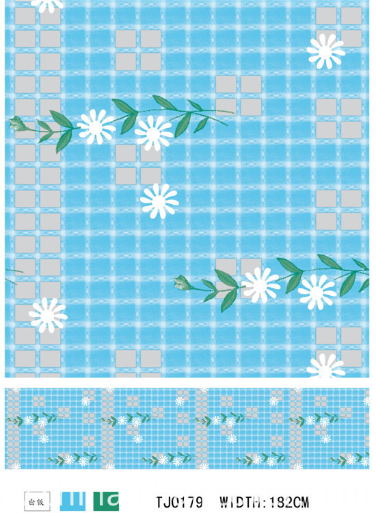 Popular Cheap PVC Printed Transparent Tablecloth (TJ0052) Lfgbchina Factory